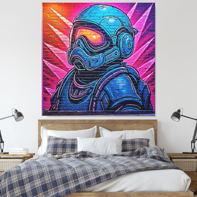 Neon Cyberpunk Astronaut Canvastryck (Insitu (sovrum))
