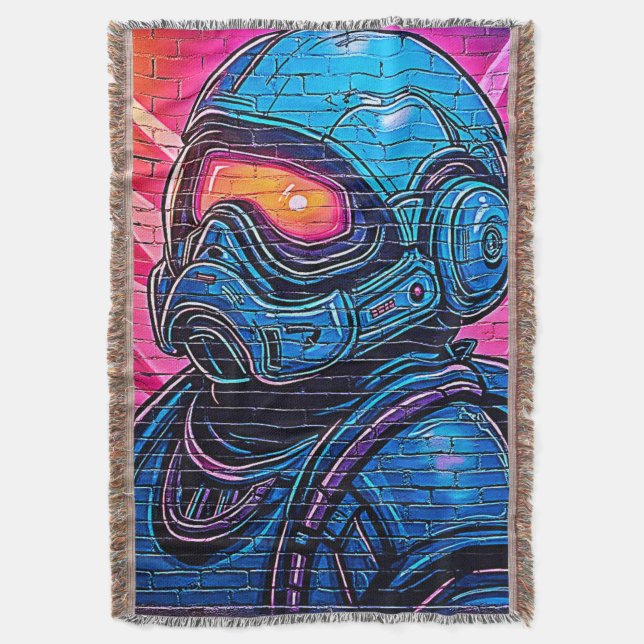 Neon Cyberpunk Astronaut Filt (Framsidan Vertikal)