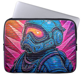 Neon Cyberpunk Astronaut Laptop Fodral