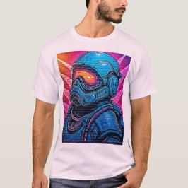 Neon Cyberpunk Astronaut T Shirt