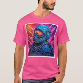 Neon Cyberpunk Astronaut T Shirt