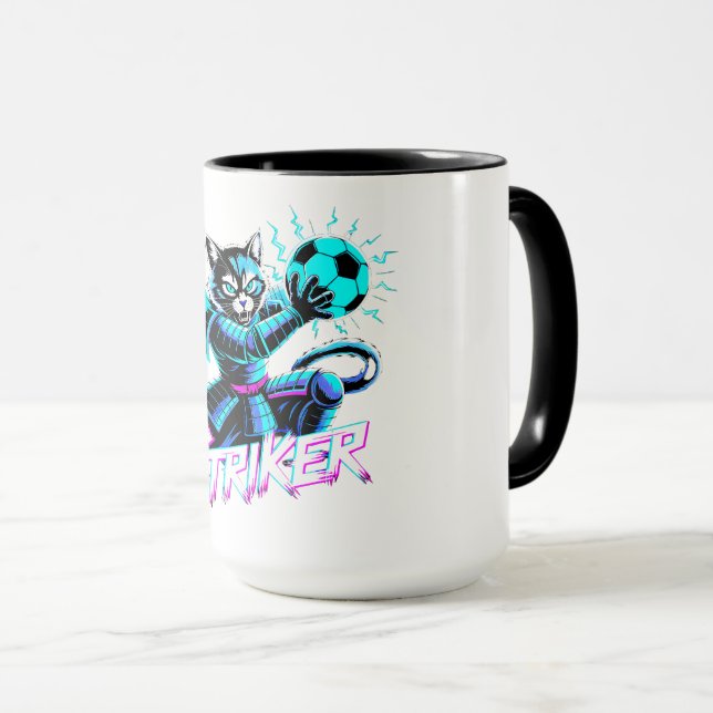 Neon Cyberpunk Cat Mugs – Gamer Gift Edition Mugg (Framsida höger)