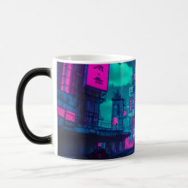 Neon Cyberpunk City Futuristic Gamer Magisk Mugg