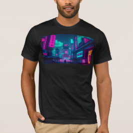 Neon Cyberpunk City Street Gamer Apparel T Shirt