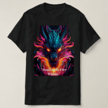 Neon Cyberpunk Drak Grafisk T-Shirt - Ren Mini