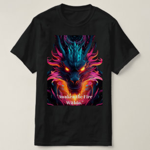 Neon Cyberpunk Drak Grafisk T-Shirt - Ren Mini