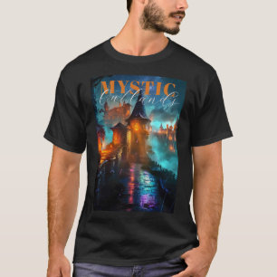 Neon Cyberpunk Fästning Glödande Natthimmel T Shirt