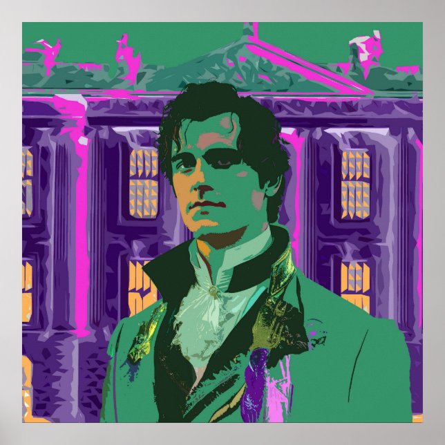 Neon Cyberpunk Handsome Darcy Porträtt Poster (Framsidan)