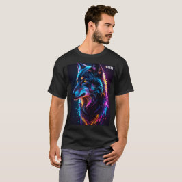 Neon Cyberpunk Varg Grafisk T-Shirt - Lysande Vild