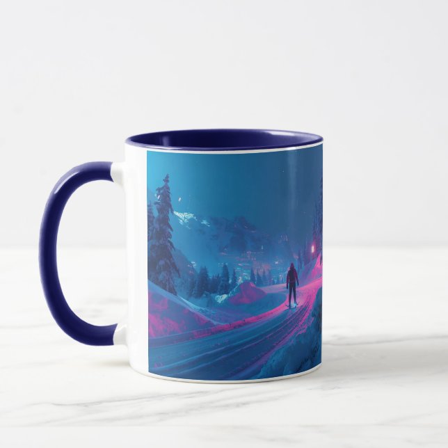 Neon Cyberpunk Vinteråkare Mugg (Vänster)