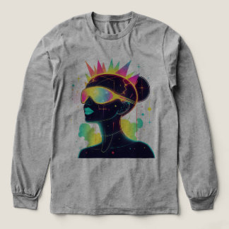 Neon Cyberpunk Woman i Futuristiska Glass T Shirt