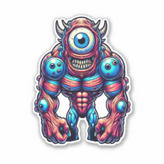 Neon Cyclops Monster Sticker Klistermärken