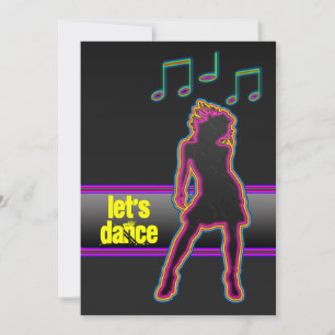 Neon Dance - Låt oss dansinbjudningar Inbjudningar