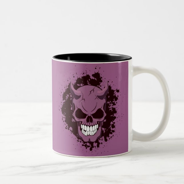 Neon Demon Skull Två-Tonad Mugg (Höger)