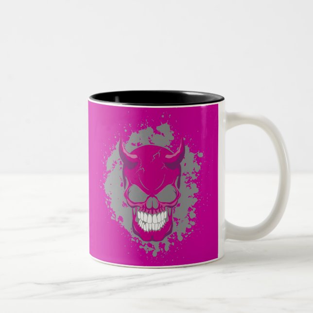 Neon Demon Skull Två-Tonad Mugg (Höger)