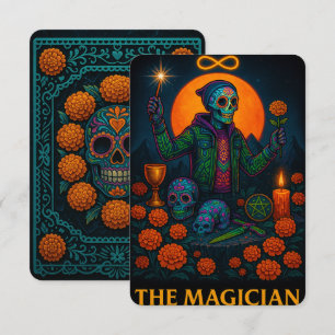 Neon Dia de los Muertos, Magician Tarot Card