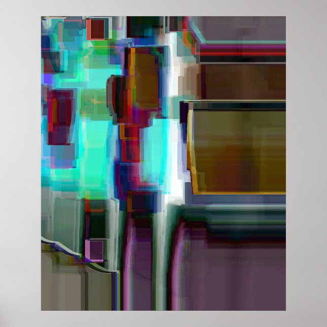 "Neon" Digital Abstrakt Art Poster (Framsidan)