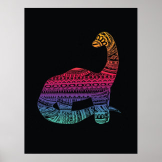 Neon Dino Poster 1