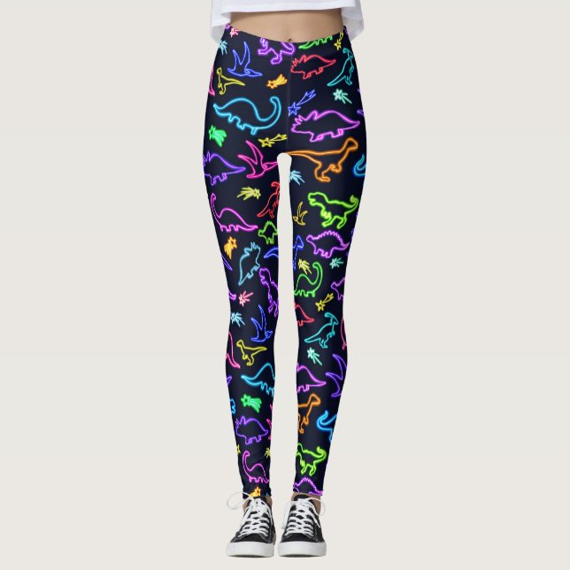 Neon Dinosaurs Leggings (Framsida)
