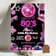 Neon Disco Boll Födelsedagsfest Tillbaka Till 80-T