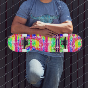 Neon Distress Rainbow Rand Skateboard