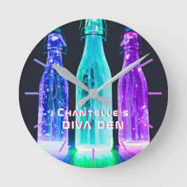 NEON DIVA DEN - PARTY FLASKOR PERSONLIG RUND KLOCKA