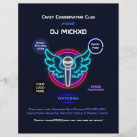 Neon DJ Music och Dance Gig Flyer