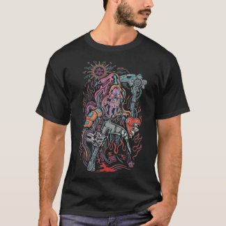 Neon Dödens Ängel: Cyberpunk-stil Död  T Shirt
