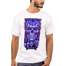 Neon Dödskalle Streetwear Vit T-shirt