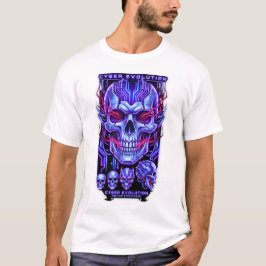 Neon Dödskalle Streetwear Vit T-shirt