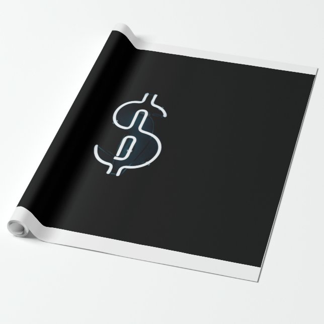 Neon-dollartecken Presentpapper (Utrullad)