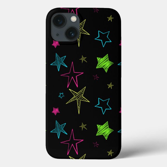 Neon Doodle Stars iPad Air Case (Baksida)