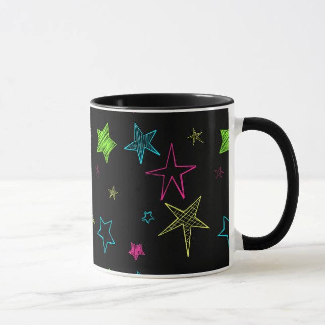 Neon Doodle Stars Mugg (Höger)