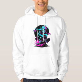 Neon Döskalle skateboard Art - Edgy Skater Hoodie