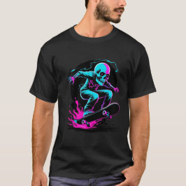 Neon Döskalle skateboard Art - Edgy Skater T Shirt