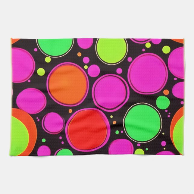 Neon Dot Party Kökshandduk (Horisontell)