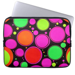 Neon Dot Party Laptop Fodral