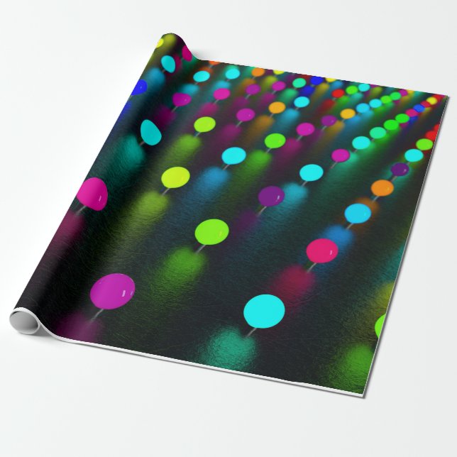 Neon Dots Presentpapper (Utrullad)