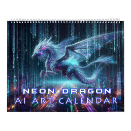 Neon Dragon AI Art Kalender