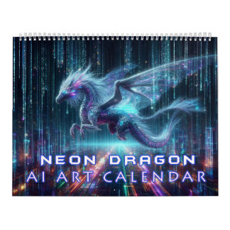 Neon Dragon AI Konst Kalender