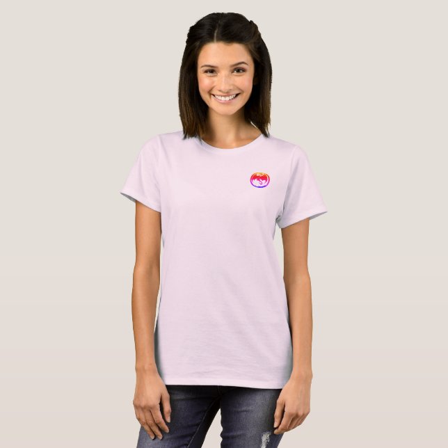 Neon Dragon-dam rosa T-shirt ficka (Hel framsida)