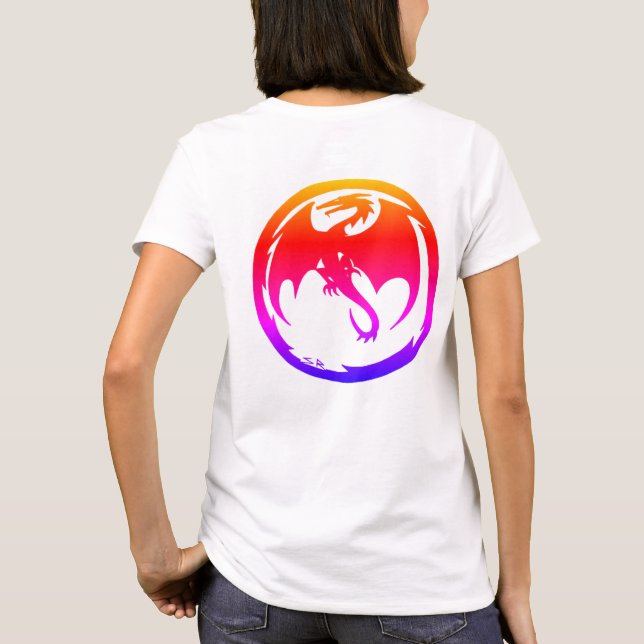 Neon Dragon damvit t-shirt baksida (Baksida)