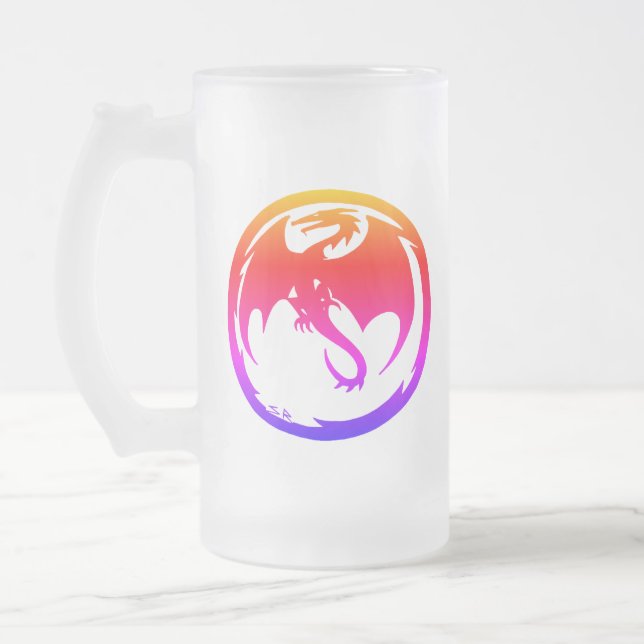 Neon Dragon Frosted mugg (Vänster)