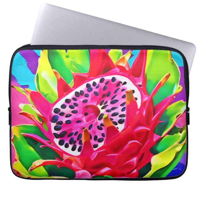 Neon Dragon Fruit Splendor Laptop Fodral (Framsidan)