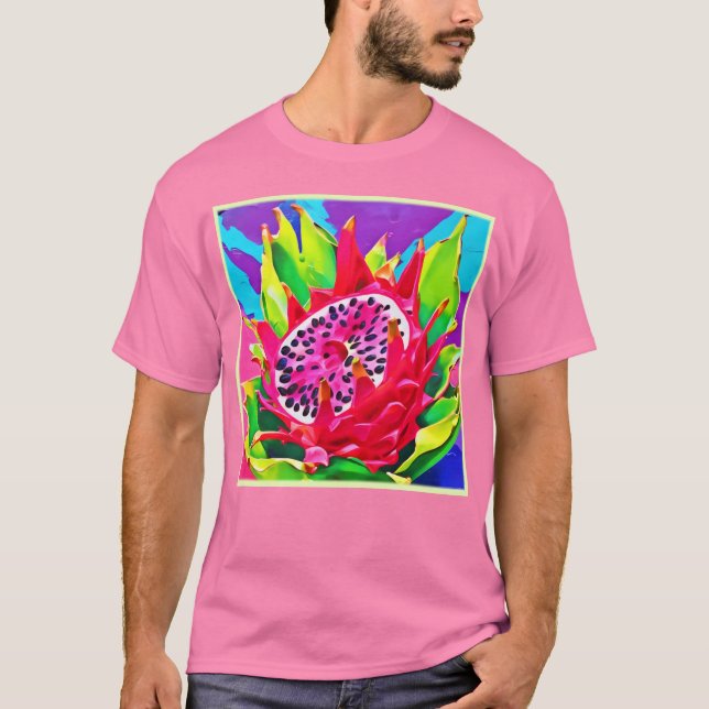 Neon Dragon Fruit Splendor T Shirt (Framsida)