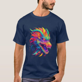 NEON Dragon i Bright, Vivid Färg T Shirt
