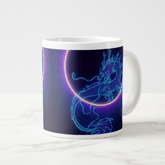 Neon Dragon Kaffemugg – Lysande Blå Drakon Jumbo Mugg