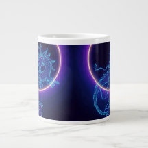 Neon Dragon Kaffemugg – Lysande Blå Drakon