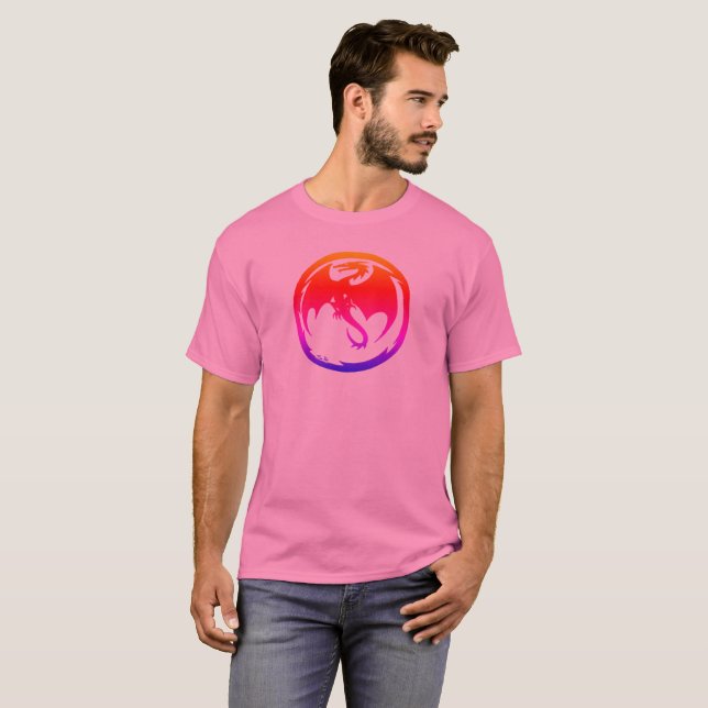 Neon Dragon men pink T-shirt (Hel framsida)