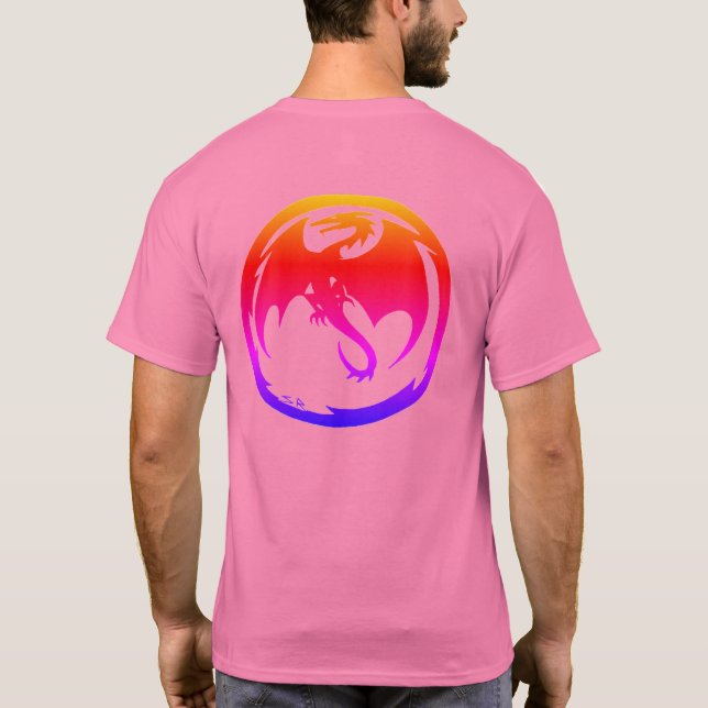 Neon Dragon men pink T-shirt back (Baksida)